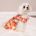 Fitwarm Maple Dog Dress, Ruffled Doggy Thanksgiving Dress, Fall Dog Clothes for Small Dogs Girl, Pet Outfit, Red, Orange