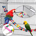 Hamiledyi Bird Parrot Swing Chewing Toy Set 15PCS Wooden Hanging Bell with Hammock Climbing Ladders Colorful Pet Birds Cage Toys for Small Parakeet Cockatiel Finches Conures Budgie Macaws Love Birds