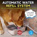 Automatic Water Dispenser for Dogs, 3L /101 oz 304 Stainless Steel Dog Water Feeder, Auto-Fill Large Waterer for Pets & 