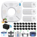 50 Pcs Cat Water Fountain Filters for Veken 95oz/2.8L, 67oz, 135oz Dog Water Fountain Automatic Pet Fountain Dog Water Dispenser 25Pcs Pet Fountain Filter Replacement & 25Pcs Pre-Filter Sponges