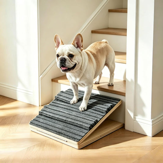 Dog Stairs Ramp for Small & Medium Dogs 1 Pack,Wooden Non-Slip Pet Ramps