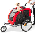 Best Choice Products 2-in-1 Dog Bike Trailer, Pet Stroller Bicycle Carrier w/Hitch, Suspension, Visibility Flag and Reflectors, 66lb Weight Capacity