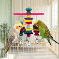 Hypeety Wooden Blocks Bird Chew Toys Natural Hanging Chewing Toy with Bells