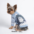 Fitwarm Yeti Dog Jacquard Sweater, Cozy Winter Clothes for Small Dogs Boy Girl, Knitted Pet Apparel, Blue, White