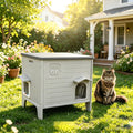 Weatherproof Outdoor Cat House for Feral Cat 22.0" L x 21.0" W x 16.0" H Plastic Insulated Cat Shelter with Elevated Leg, Escape Door, Easy Assemble, Expansive Interior‌
