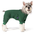 cyeollo Dog Pajamas Medium, Stretchable Fleece Pet Onesie Coat for Small Dogs Pjs Warm Doggie Jumpsuit Soft Cold Weather Dog Clothes Outfits, Green M