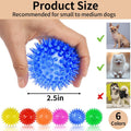Mkobon 6 Pack Squeaky Spiky Dog Balls, Puppy Chew Toys for Teething, Food-Grade TPR Rubber Durable, Interactive Fetch Floating Dog Pool Ball Toy for Chewers for Small Medium (Small)