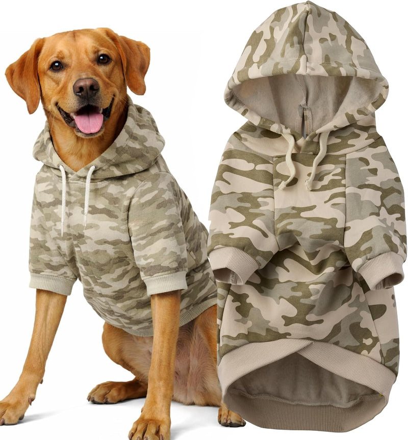Pet Passion Rocky II Dog Hoodie, Sage Camo, Large