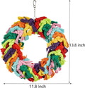 Napiass Parrot Swing for Large Birds - Colorful Cotton Rope Hanging Ring Toy for African Grey, Cockatoo, Conure, and Parakeet | Chewing, Exercise, Climbing, and Snuggling (Parrot Swing)