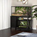 Herture 120 Gallon Reptile Tank Stand, 4x2x2 Reptile Enclosure Stand, with Storage Cabinet and Power Outlet, for Bearded