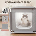 2-in-1 Cat Playpen Indoor Enclosure with Litter Areas 47"x24"x24"