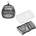PETAXCELL Bird Cage Seed Catcher, Bird Cage Net Cover Seeds Guard, Universal Birdcage Accessories, Black/White, Circumference 45.7"-59.1", Height 9.8" for Parrot Cockatiel Enclosures