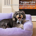 Hollypet Fluffy Dog Cat Bed Pet Couch Beds Plush Soft Warming Washable Puppy Bed for Small Medium Dogs and Large Cats, Light Purple, 24" L x 18" W x 10" Th
