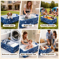 Foldable Dog Bathtub for Small to Medium Dogs & Cats, Collapsible Pet Bath Tub for Shower/Kitchen Sink, Thickened Insulated Base, Portable & Space-Saving Puppy Wash Basin, 27.5" x 15.7" x 9", Blue
