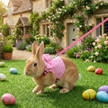 Bunny Clothes for Rabbits, Pink Polka Dot Rabbit Harness and Leash Set