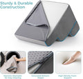 Kohentact Dog Stairs, Steps and Ramp for High Bed & Sofa, 13-24" H Detachable Pet Stairs for Small Medium Dogs, Sturdy 40D Foam, Non-Slip, Washable Cover with Lint Roller, Grey