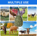 2-Pack Heavy Duty Hay Bags, Slow Feeder for Horses & Goats with 2-Inch Holes, Adjustable Drawstring Hay Net to Reduce Wa