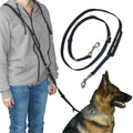ActiveDogs Hands Free Dog Leash – Adjustable 4-Point Crossbody Hands Free Leash for Mobility & Training – Waist Belt for Dog Walking - Durable 3/4" Double-Stitched Nylon, Black, 6.5ft