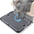 Cat Litter Box Step, Large Cat Litter Ramp with Filter Function, Dark Grey