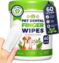 Dog Dental Wipes for Teeth Cleaning, Finger Toothbrush Wipes for Dogs Cats,Dog Teeth Cleaning Wipes Reduce Bad Breath & 