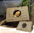 Hanging Reptile Hide Cave,Natural Seagrass Bearded Dragon Hammock Hideout,L