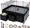 Guinea Pig Cage - C&C Small Animal Playpen with Waterproof Liner, Washable Pee Pad, Storage Bins, Toys & Bowl - Indoor H