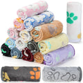 Chumia 18 Pcs Fleece Pet Blanket Soft Warm Sleep Mat Fluffy Cute Puppy Supplies Paw Bone Star Elephant Dot Heart Print Design Bed Blankets for Dog Cat Kitten Animals(30 x 20 Inch,Cute)