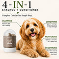 4-in-1 Waterless Dog Shampoo and Conditioner Concentrate with Mitt, Makes 16 Bottles of Dry Shampoo for Dogs, Cleanses, 