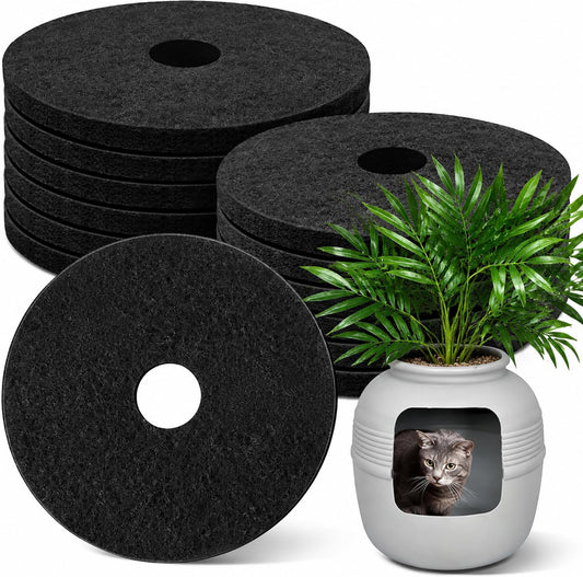 Saillong 12 Pack Cat Litter Box Replacement Carbon Filters for Hidden Cat Litter Box Planter, Activated Carbon Charcoal Filters Long Lasting Odor Absorbing, Absorbing Odor, Keep Home Fresh