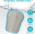 Pet Hair Removal Gloves, Blue and Black Colors, Static Hair Removal, Adjustable Strap, Reusable for Clothing, Sofa, Car 