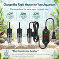 Thumb-Sized 10W Super Mini Aquarium Betta Heater for 1-2 Gallon Small Tanks