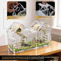 Jumping Spider Enclosure, Acrylic Terrarium with Partition Divider (1-2 Compartments), Dual Magnetic Doors & All-Side Ve