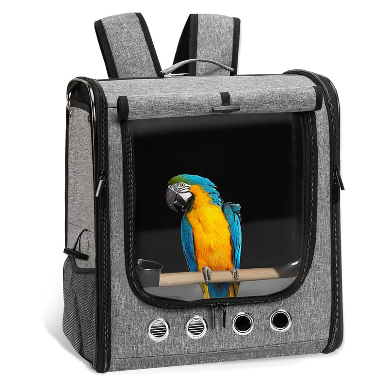 GRLEAYIE Bird Carrier Bag Bird Travel Cage with Stand, Lightweight Backpack for Parrot, Large Portable Bird Travel Bag, Pet Transparent Breathable Travel Cage