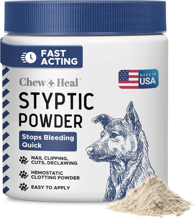 Styptic Powder for Dogs & Cats - Quick Stop Bleeding - 1.5 oz