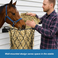 Yaocom 2 Set Wall Mount Hay Feeder for Horse Goats Hay Rack with Net