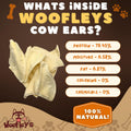 Woofley's Cow Ears - (50 Count) - Best Cow Ears for Dogs - Beef Buffalo No Hide Dog Chews - Natural Cow Ear Dog Chews