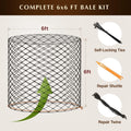 6x6 Ft Round Bale Hay Net for Horses – Knotless Slow Feeder Net with 2” Holes – Fits Up to 6x6 Round Bales or Square Bal