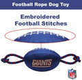 Pets First NFL New York Giants Football Dog Toy, Tough Quality Nylon Materials, Strong Pull Ropes, Inner Squeaker, NFL T