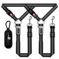 Seyezo Dog Car Seat Belt Set - 3 Piece Retractable Harness, Adjustable Reflective Seatbelt for Vehicle Headrests, Safety Restraint, Heavy Duty & High Elastics, Black