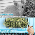 Therwen 4 Pcs Rabbit Hay Feeder Guinea Pig Heavy Duty Metal Frame Hay Rack with Hooks Cage Hanging Holder for Bunny Chin