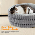 Heated Cat Bed Indoor, 20" Round Donut Deep Sleep Calming Heated Pet Beds for Cats and Small Dogs, Comfort Electric Ther