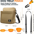 WILDOMS Dog Training Treat Pouch, Magnetic Dog Treat Fanny Pack for Walking, Crossbody Dog Walking Bag with Poop Bag Dispenser, Clicker & Collapsible Bowl - Khaki