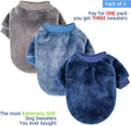 FabriCastle Dog Sweater, 3-Pack Dog & Cat Clothes, Ultra Soft and Warm Pet Jackets XXS XS for Small Dogs Boy & Girl, Winter Pet Apparel Costumes, Puppy Outfits (Grey,Blue,Dark Blue, Small)