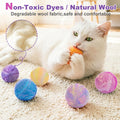 Retro Shaw Catnip Balls with Bell Inside - 6 Pcs Interactive Catnip & Silvervine Cat Toys, Durable Wool Balls for Indoor Cats, Kitten Teething Toys, Natural Catnip Toys for Bored Cats