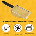 SunGrow Reptile Sand Scoop, Stainless Steel Sifter for Lizard, Gecko & Snake Habitat, Substrate Scoop, Non-Slip Handle, 