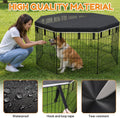 Dog Playpen Top Cover for Pets Waterproof Heavy Duty Dog Pen Cover with Breathable Mesh, Fits 24" 8 Panels Octagon Metal