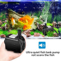 Jhua Water Fountain Pump 300GPH (1100L/H, 21W) Submersible Water Pump, Ultra Quiet Fountain Pumps Submersible Outdoor wi