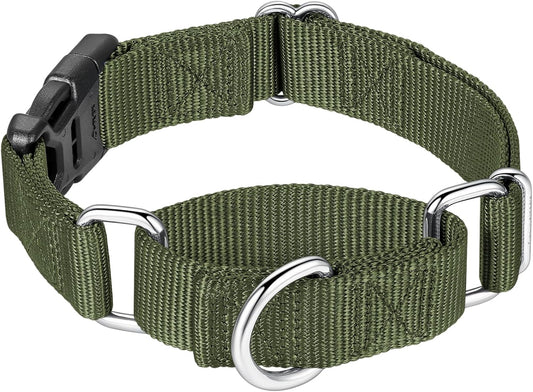 Mikivery Martingale Collar for Dogs Nylon Dog Collar with Quick Release Buckle Adjustable Training No Slip Dog Collars