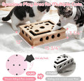 【Large&Thicken Oak 】Cat Nail File Scratcher Puzzle Box,High-Density Furniture Grade Oak,Porous Design,Stimulate Cat Expl
