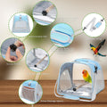 Small Bird Carrier, Large Window Travel Cage with Stand and Easy Clean Tray for Parrot Parakeet Cockatiels, Lightweight 